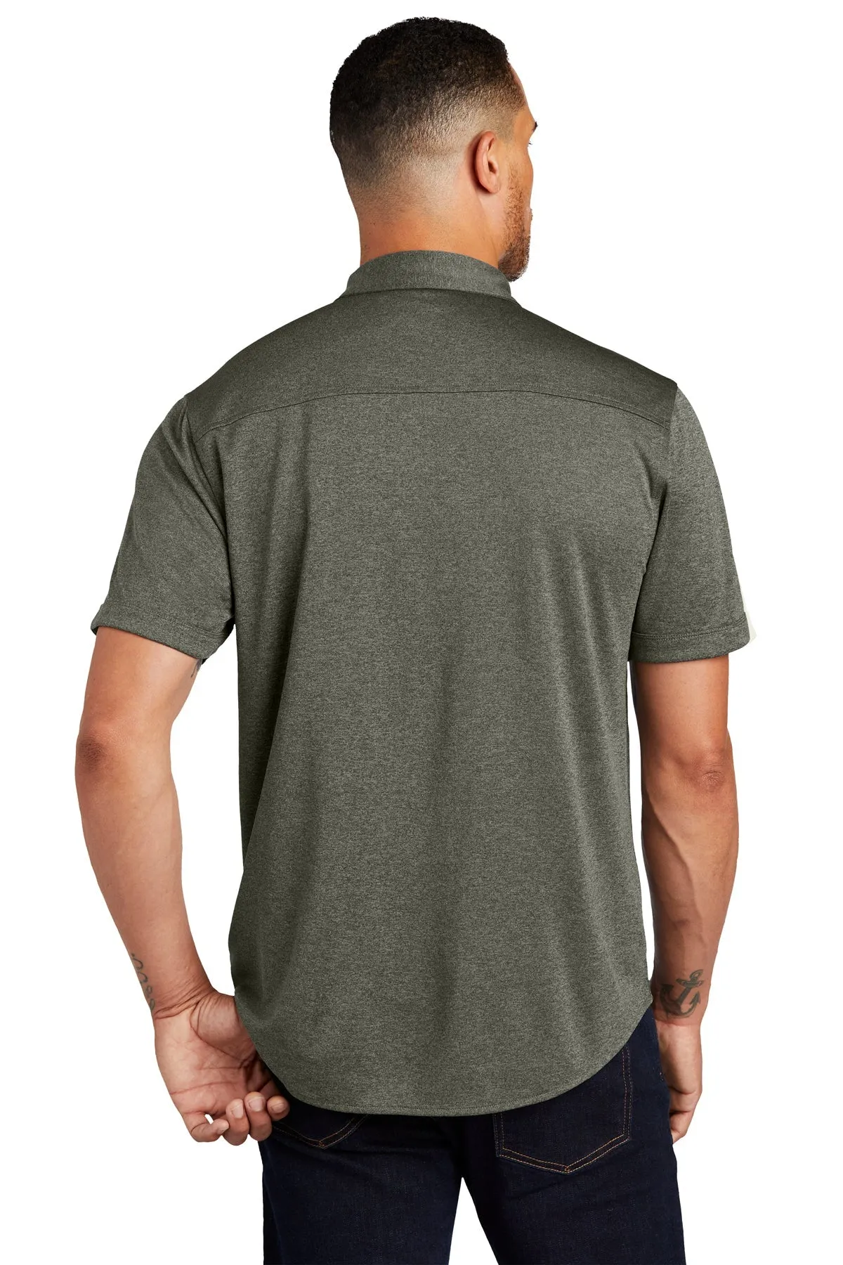 OGIO Gravitate Custom Button Down Shirts, Drive Green Heather